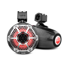 Load image into Gallery viewer, NXL 6.5" Neodymium Marine and Powersports Towers with Built-in Passive Radiator, 1" Driver and LED RGB Lights 150 Watts Rms -Black Carbon Fiber