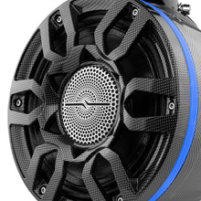 Load image into Gallery viewer, NXL 8" Marine and Powersports Compact PRO Towers with Loudspeaker and driver Built in LED RGB Lights 250 Watts Rms -Black Carbon Fiber (PRO-HY8.4B Included)