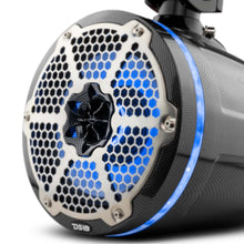 Load image into Gallery viewer, NXL 8" Neodymium Marine and Powersports Towers with Built-in Passive Radiator, 1" Driver and LED RGB Lights 180 Watts Rms -Black Carbon Fiber