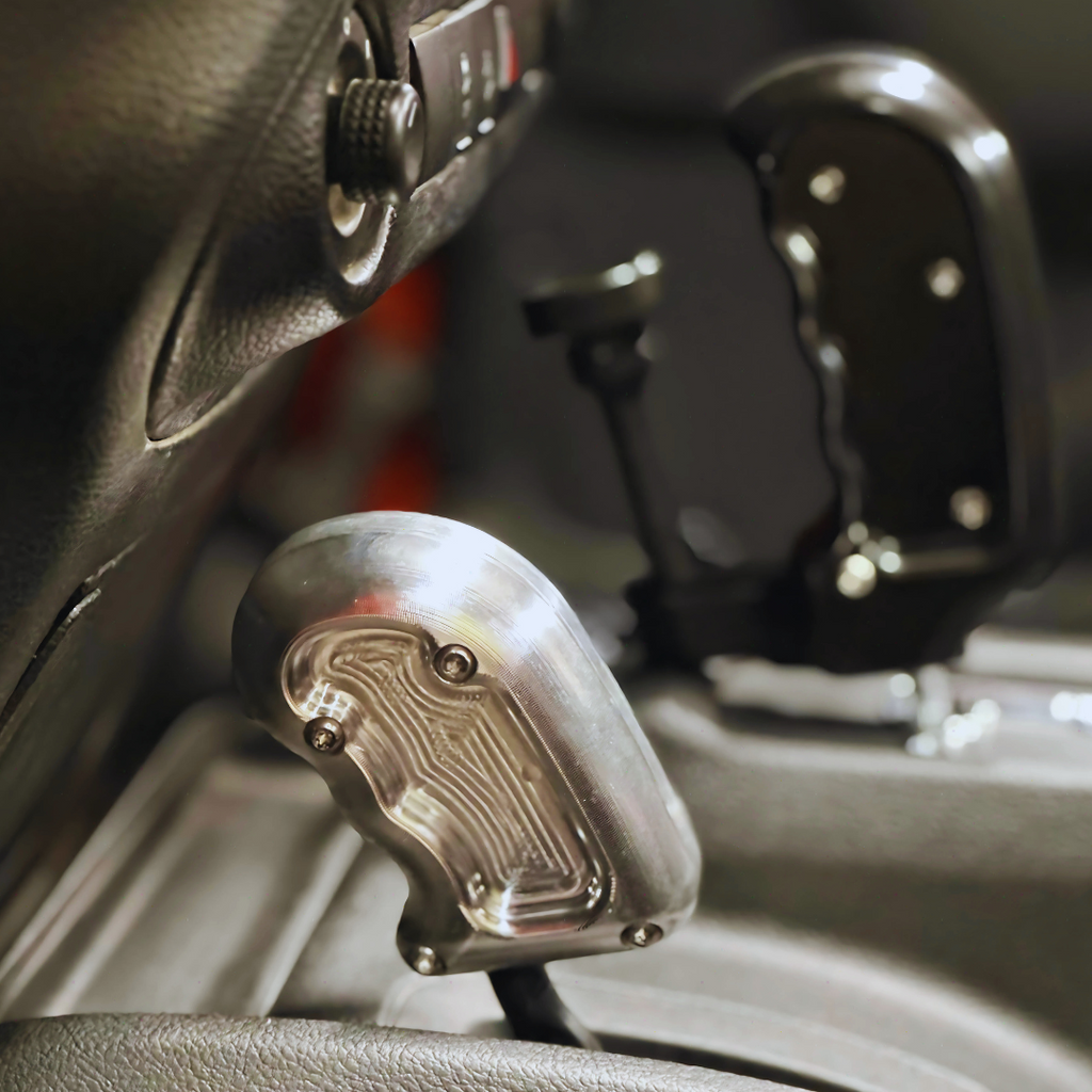 CMM Offroad billet shifter handle finish and customization example — available from Offroad Trading Company