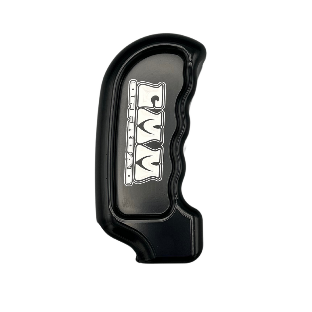 CMM Offroad billet shifter handle finish and customization example — available from Offroad Trading Company