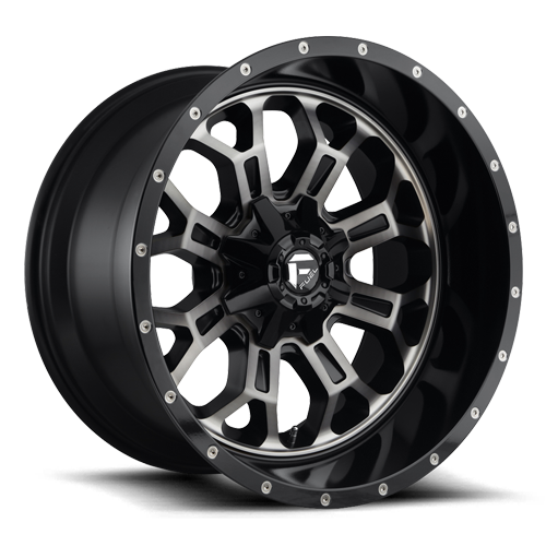 Fuel Off-Road Aluminum Wheels 20X9 Crush D561 5 On 114.3/5 On 127 Gloss Black Double Dark Tint Machined Face 78.1 Bore 1 Offset 8 Spoke Fuel Off Road Wheels - D56120902650