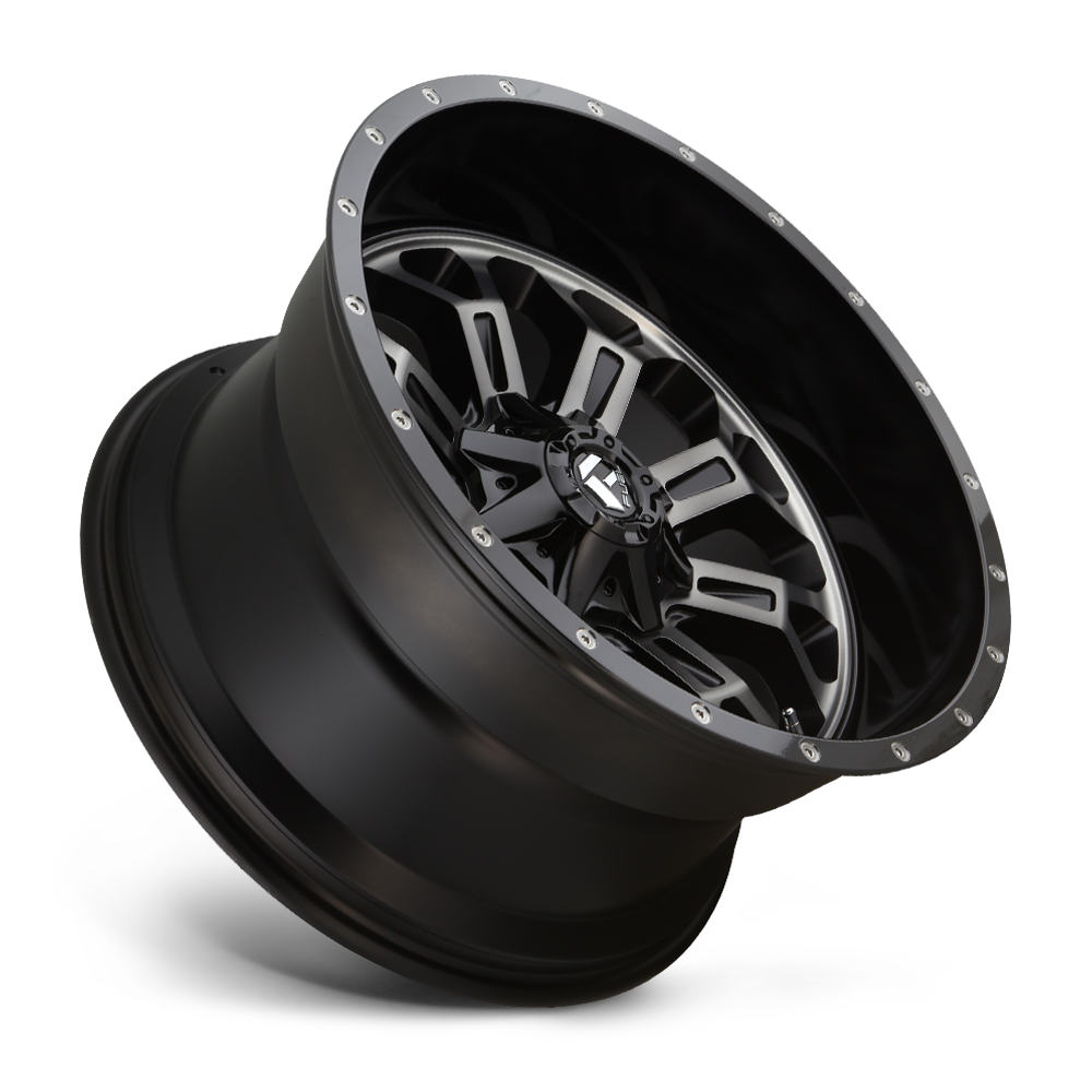 Fuel Off-Road Aluminum Wheels 20X9 Crush D561 5 On 114.3/5 On 127 Gloss Black Double Dark Tint Machined Face 78.1 Bore 1 Offset 8 Spoke Fuel Off Road Wheels - D56120902650