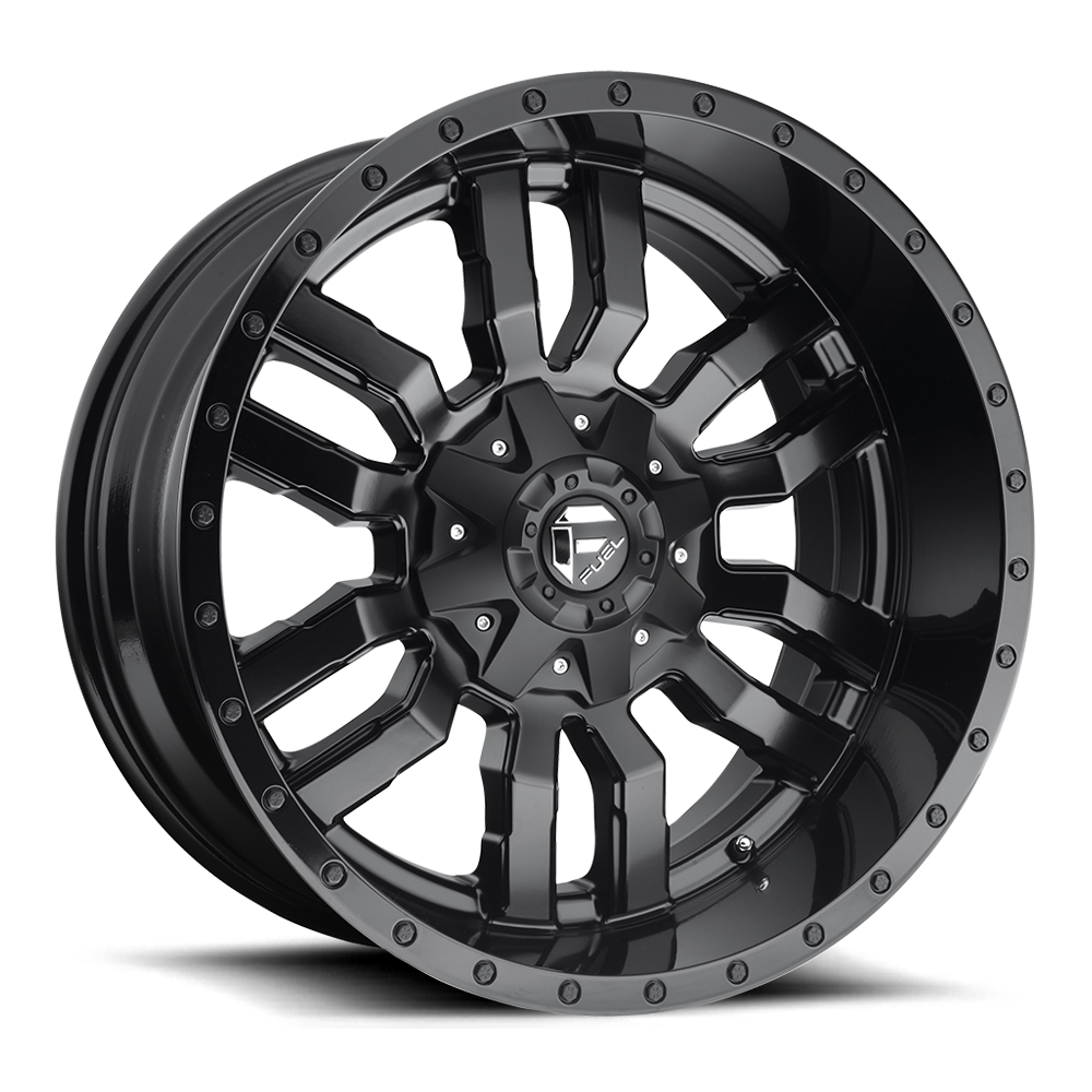 Fuel Off-Road Aluminum Wheels 22X9.5 Sledge D596 6 On 135/6 On 139.7 Matte Black/Gloss Black Lip 106.1 Bore 19 Offset Fuel Off Road Wheels - D59622959859