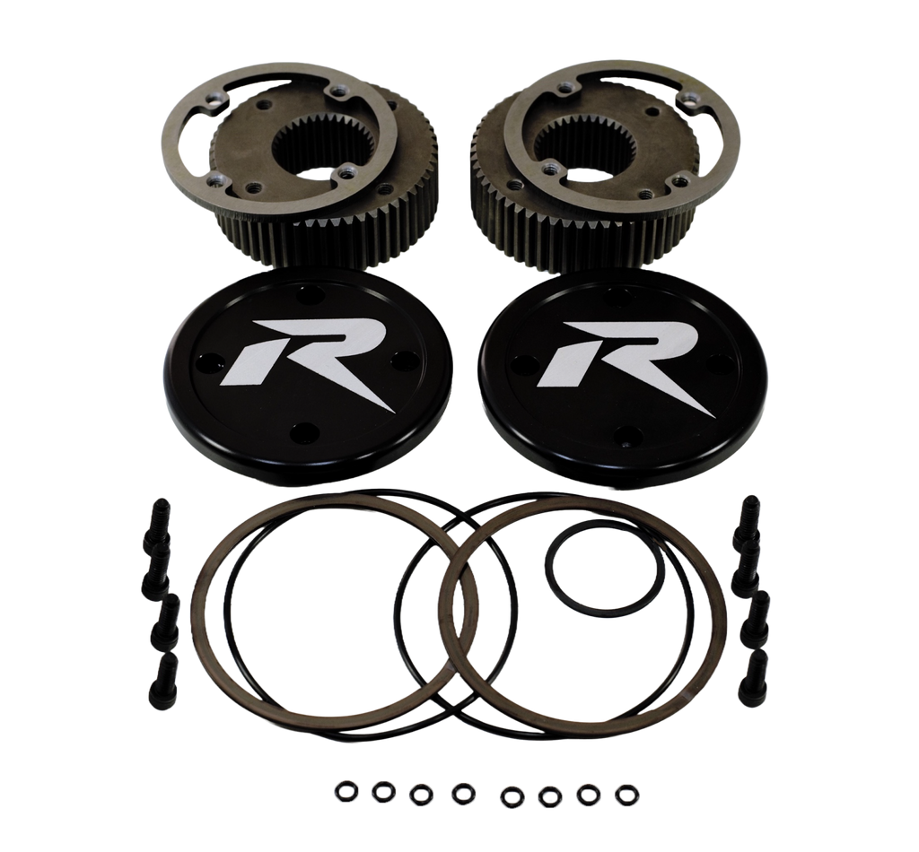 Revolution Gear & Axle Front Axle Kits Drive Flange Kit Dana 60 35  Spline w/Hardware and Black Caps Revolution Gear - D60-Flange-Kit
