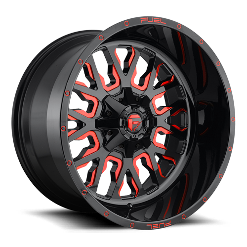 Fuel Off-Road Aluminum Wheels 20X12 Stroke D612 6 On 135/6 On 139.7 Gloss Red Milled 106.3 Bore -43 Offset Fuel Off Road Wheels - D61220209847
