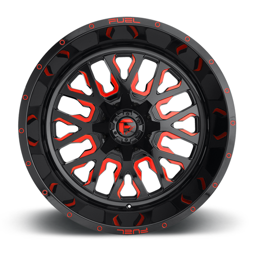 Fuel Off-Road Aluminum Wheels 20X12 Stroke D612 6 On 135/6 On 139.7 Gloss Red Milled 106.3 Bore -43 Offset Fuel Off Road Wheels - D61220209847