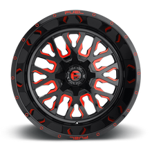 Load image into Gallery viewer, Fuel Off-Road Aluminum Wheels 20X12 Stroke D612 6 On 135/6 On 139.7 Gloss Red Milled 106.3 Bore -43 Offset Fuel Off Road Wheels - D61220209847