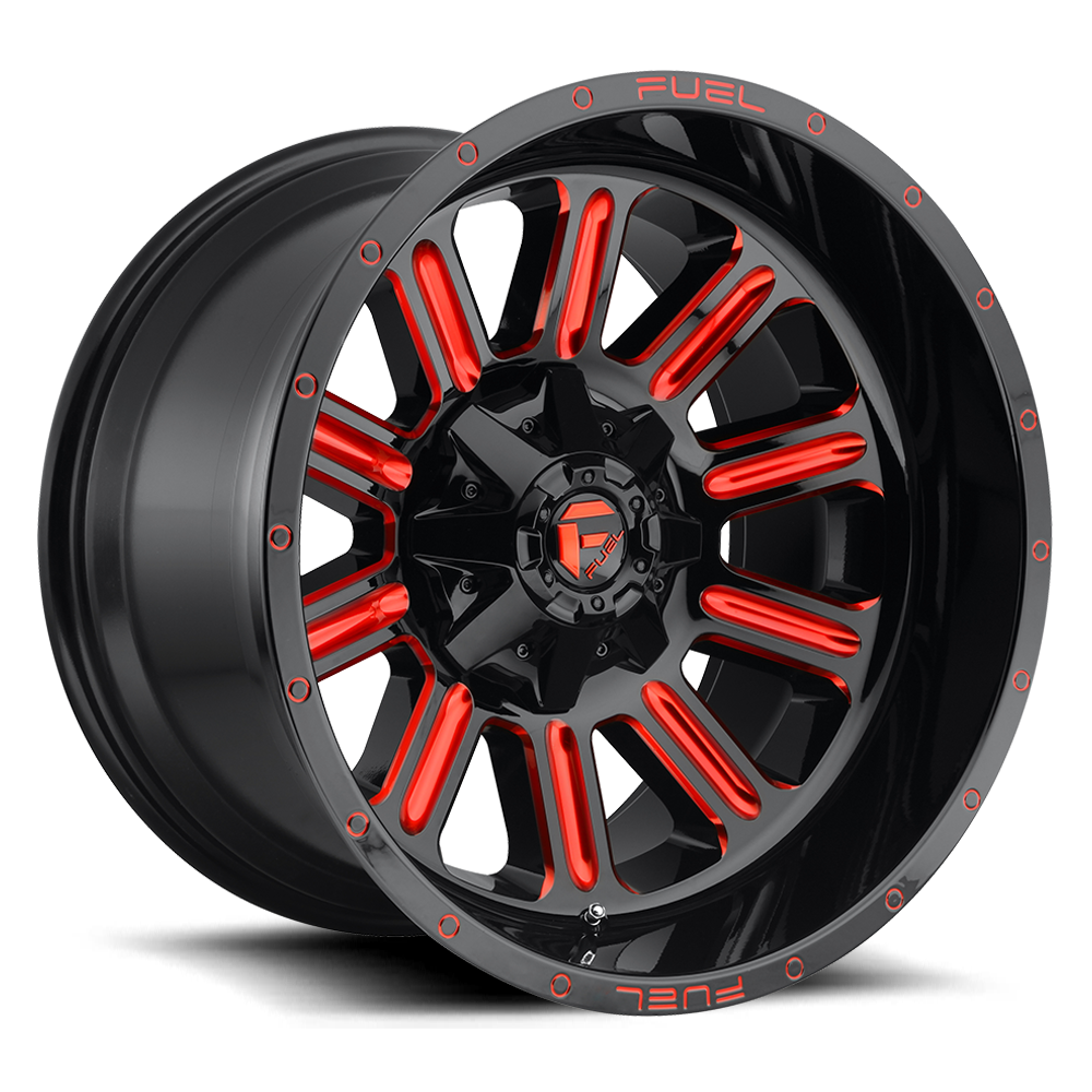 Fuel Off-Road Aluminum Wheels 20X12 Hardline D621 6 On 135/6 On 139.7 Gloss Black/Candy Red 106.3 Bore -44 Offset Fuel Off Road Wheels - D62120209847