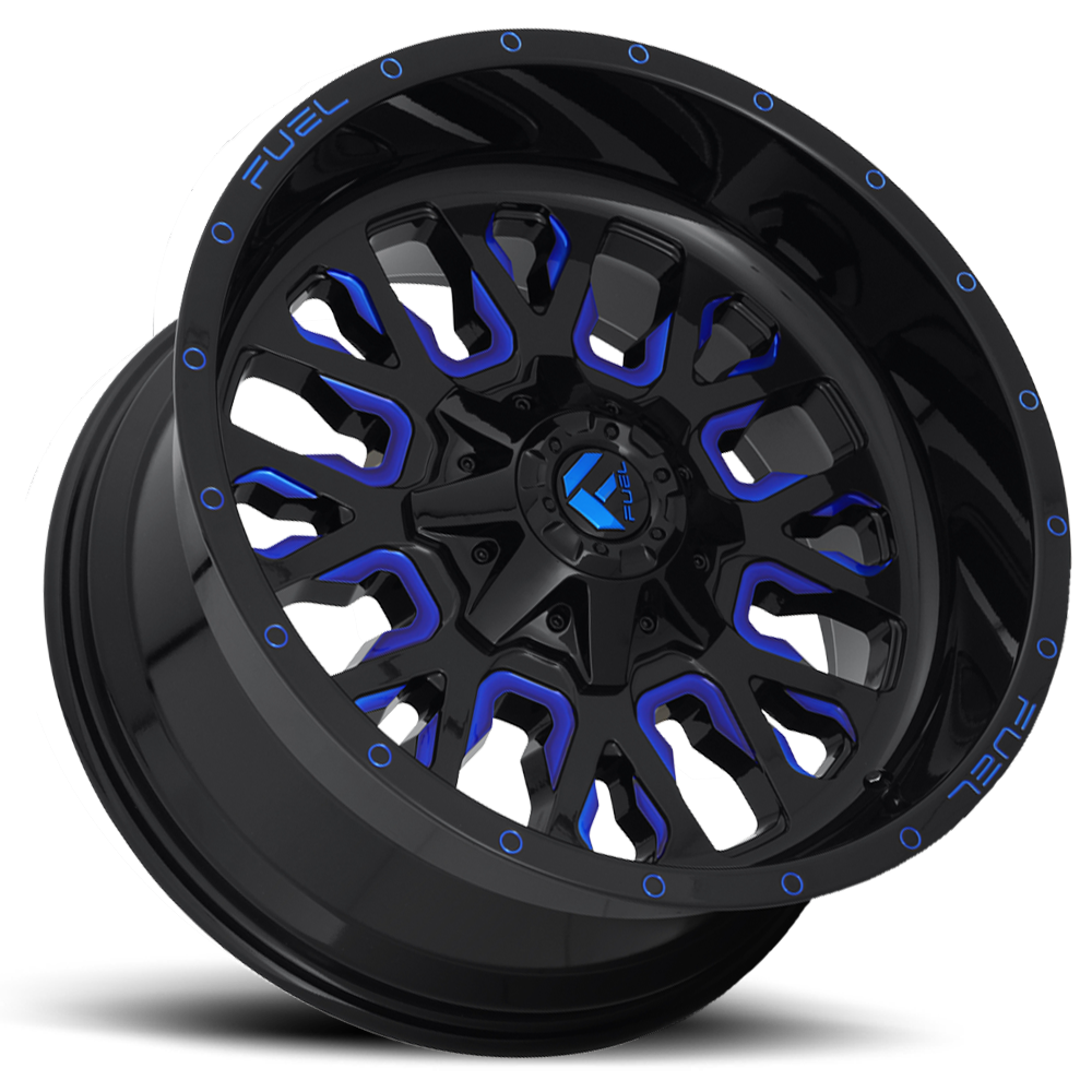 Fuel Off-Road Aluminum Wheels 20X12 Stroke D645 5 On 139.7/5 On 150 Gloss Blue Milled 110.3 Bore -43 Offset Fuel Off Road Wheels - D64520207047