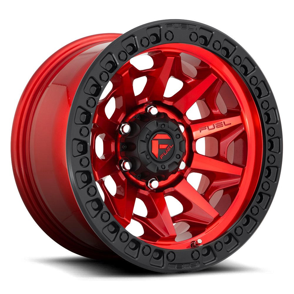 Fuel Off-Road Aluminum Wheels 20X9 Covert D695 8 On 165.1 Candy Red Black Bead Ring 125.22 Bore 1 Offset Multi Spoke Fuel Off Road Wheels - D69520908250
