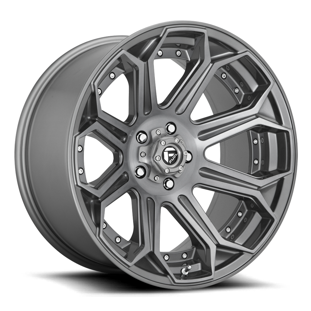 Fuel Off-Road Aluminum Wheels 20X9 Siege D705 5 On 150 Brushed Gunmetal Gray Tinted Clear 110.2 Bore 1 Offset Fuel Off Road Wheels - D70520905650