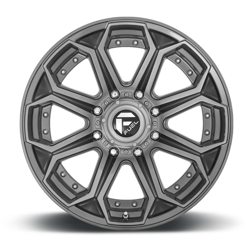 Fuel Off-Road Aluminum Wheels 20X9 Siege D705 8 On 165.1 Brushed Gunmetal Gray Tinted Clear 125.2 Bore 1 Offset Fuel Off Road Wheels - D70520908250