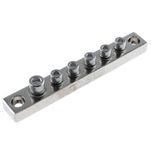 Load image into Gallery viewer, Chrome Plated Distribution Bar Block 1x 1/0-GA and 5 x 2/0-GA Screw Down Type 7" Long