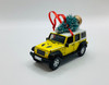 Load image into Gallery viewer, Yellow Jeep Wrangler JKU Ornament with Tree
