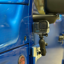 Load image into Gallery viewer, CMM Offroad side view of Jeep door hinge and attached accessory — available from Offroad Trading Company