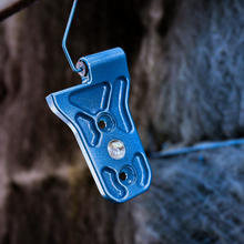 Load image into Gallery viewer, CMM Offroad blue billet door hinge with hardware — available from Offroad Trading Company