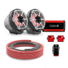 Load image into Gallery viewer, 6.5" Loaded Flat Mount Speaker Pods with Amplifier, Installation Kit and RGB LED Lights, Package for Can-Am Spyder &amp; Ryker