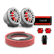 Load image into Gallery viewer, 6.5" Loaded Flat Mount Speaker Pods with Amplifier, Installation Kit and RGB LED Lights, Package for Can-Am Spyder &amp; Ryker
