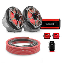 Load image into Gallery viewer, 8" Loaded Flat Mount Speaker Pods with Amplifier, Installation Kit and RGB LED Lights, Package for Can-Am Spyder &amp; Ryker