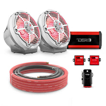 Load image into Gallery viewer, 8" Loaded Flat Mount Speaker Pods with Amplifier, Installation Kit and RGB LED Lights, Package for Can-Am Spyder &amp; Ryker
