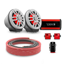 Load image into Gallery viewer, 6.5" Loaded Flat Mount Speaker Pods with Amplifier, Installation Kit and RGB LED Lights, Package for Can-Am Spyder &amp; Ryker