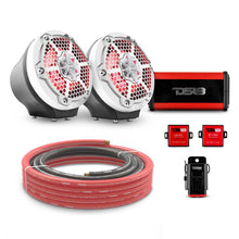 Load image into Gallery viewer, 6.5" Loaded Flat Mount Speaker Pods with Amplifier, Installation Kit and RGB LED Lights, Package for Can-Am Spyder &amp; Ryker