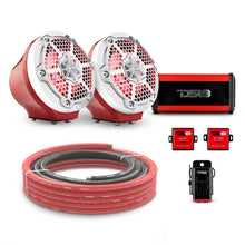 Load image into Gallery viewer, 6.5" Loaded Flat Mount Speaker Pods with Amplifier, Installation Kit and RGB LED Lights, Package for Can-Am Spyder &amp; Ryker