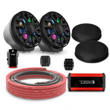 Load image into Gallery viewer, 6.5" Loaded Flat Mount Speaker Pods with Amplifier, Installation Kit and Digital LED Lights, Package for Can-Am Spyder &amp; Ryker