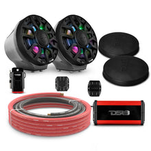 Load image into Gallery viewer, 6.5" Loaded Flat Mount Speaker Pods with Amplifier, Installation Kit and Digital LED Lights, Package for Can-Am Spyder &amp; Ryker