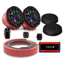 Load image into Gallery viewer, 6.5" Loaded Flat Mount Speaker Pods with Amplifier, Installation Kit and Digital LED Lights, Package for Can-Am Spyder &amp; Ryker