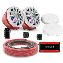 Load image into Gallery viewer, 6.5" Loaded Flat Mount Speaker Pods with Amplifier, Installation Kit and Digital LED Lights, Package for Can-Am Spyder &amp; Ryker