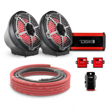 Load image into Gallery viewer, 8" Loaded Flat Mount Speaker Pods with Amplifier, Installation Kit and RGB LED Lights, Package for Can-Am Spyder &amp; Ryker