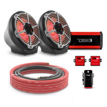 Load image into Gallery viewer, 8" Loaded Flat Mount Speaker Pods with Amplifier, Installation Kit and RGB LED Lights, Package for Can-Am Spyder &amp; Ryker