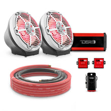 Load image into Gallery viewer, 8" Loaded Flat Mount Speaker Pods with Amplifier, Installation Kit and RGB LED Lights, Package for Can-Am Spyder &amp; Ryker