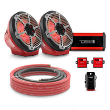 Load image into Gallery viewer, 8" Loaded Flat Mount Speaker Pods with Amplifier, Installation Kit and RGB LED Lights, Package for Can-Am Spyder &amp; Ryker