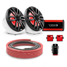 Load image into Gallery viewer, 8" Loaded Flat Mount Speaker Pods with Amplifier, Installation Kit and RGB LED Lights, Package for Can-Am Spyder &amp; Ryker