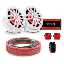 Load image into Gallery viewer, 8" Loaded Flat Mount Speaker Pods with Amplifier, Installation Kit and RGB LED Lights, Package for Can-Am Spyder &amp; Ryker