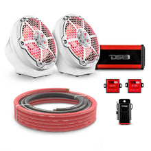 Load image into Gallery viewer, 8" Loaded Flat Mount Speaker Pods with Amplifier, Installation Kit and RGB LED Lights, Package for Can-Am Spyder &amp; Ryker