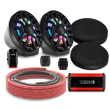 Load image into Gallery viewer, 8" Loaded Flat Mount Speaker Pods with Amplifier, Installation Kit and Digital LED Lights, Package for Can-Am Spyder &amp; Ryker