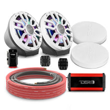 Load image into Gallery viewer, 8" Loaded Flat Mount Speaker Pods with Amplifier, Installation Kit and Digital LED Lights, Package for Can-Am Spyder &amp; Ryker