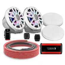 Load image into Gallery viewer, 8" Loaded Flat Mount Speaker Pods with Amplifier, Installation Kit and Digital LED Lights, Package for Can-Am Spyder &amp; Ryker