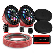 Load image into Gallery viewer, 8" Loaded Flat Mount Speaker Pods with Amplifier, Installation Kit and Digital LED Lights, Package for Can-Am Spyder &amp; Ryker