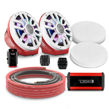 Load image into Gallery viewer, 8" Loaded Flat Mount Speaker Pods with Amplifier, Installation Kit and Digital LED Lights, Package for Can-Am Spyder &amp; Ryker