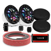 Load image into Gallery viewer, 8" Loaded Flat Mount Speaker Pods with Amplifier, Installation Kit and Digital LED Lights, Package for Can-Am Spyder &amp; Ryker
