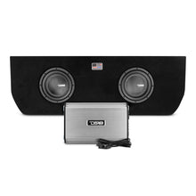 Load image into Gallery viewer, Dual 10" Loaded Subwoofer Enclosure for Tundra 2022 and Up Double Cab and Crew Max With subwoofers and Amplifier (2 X IXS10.4D AND S-3500.1SL Included)