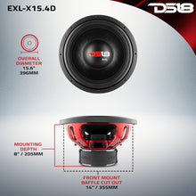 Load image into Gallery viewer, EXL-X 15" Subwoofer 1250 Watts Rms DVC 4-Ohms