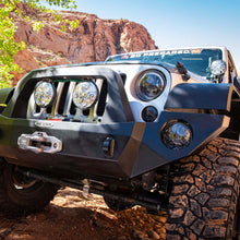 Load image into Gallery viewer, Jeep JK Full Front Bumper For 07-18 Wrangler JK With Winch Plate Bull Bar Black Powdercoated Rigid Series Rock Slide Engineering