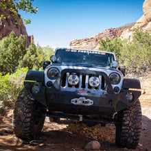 Load image into Gallery viewer, Jeep JK Full Front Bumper For 07-18 Wrangler JK With Winch Plate Bull Bar Black Powdercoated Rigid Series Rock Slide Engineering