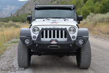 Load image into Gallery viewer, Jeep JK Full Front Bumper For 07-18 Wrangler JK With Winch Plate Bull Bar Black Powdercoated Rigid Series Rock Slide Engineering